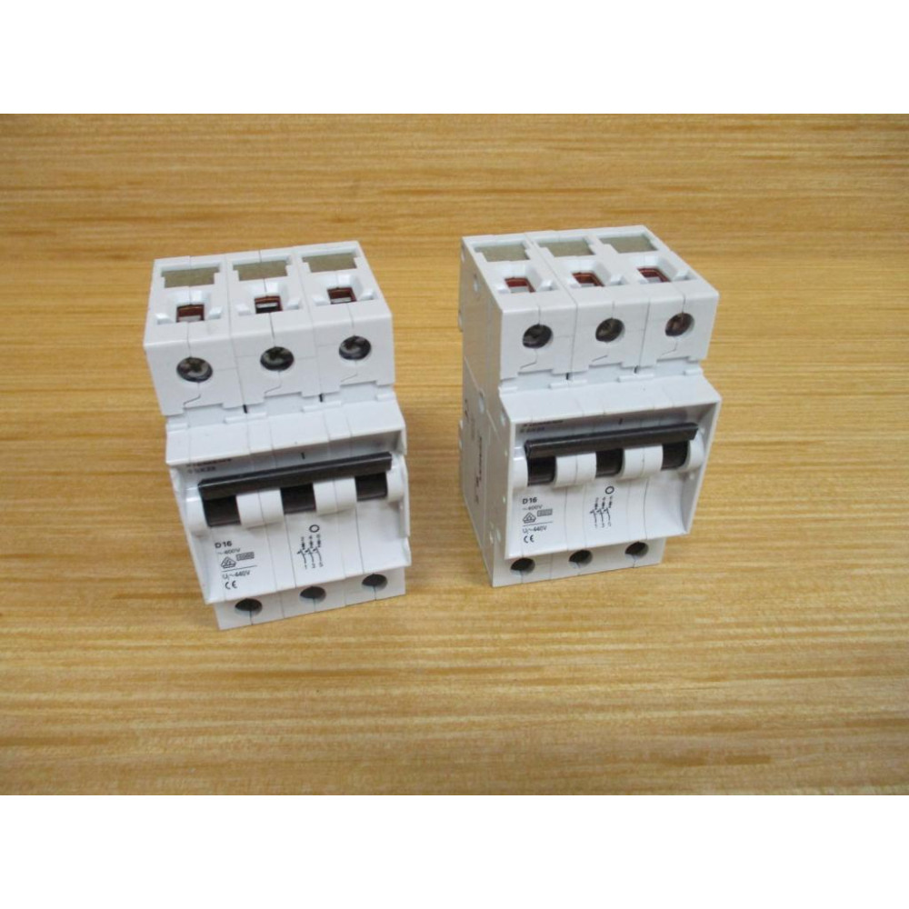 Siemens 5SX23 D16 16 AMP Circuit Breaker 5SX23D16 (Pack of 2) - Used