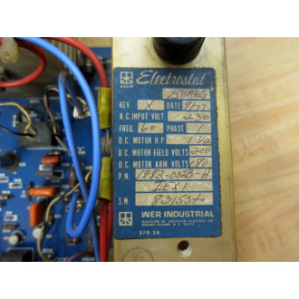 EmersonWer Industrial 1082-1B1 Electrostat 100A150A 10821B1 Board As Is - Parts Only