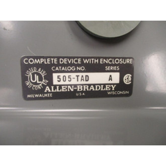 Allen Bradley 505-TAD Motor Starter 505TAD Enclosure Only - New No Box