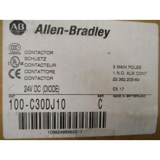 Allen Bradley 100-C30DJ10 Contactor 100C30DJ10