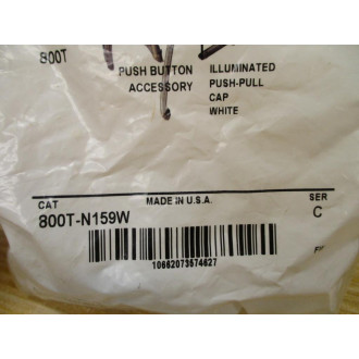 Allen Bradley 800T-N159W White Button Cap 800TN159W