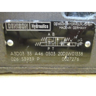 Denison A3D03 35 A46 0503 20D1W01338 Valve A3D03 35 A46 0503 - Used