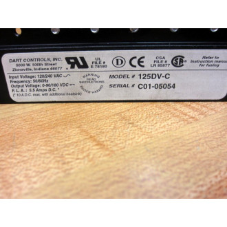 Dart Controls 125DV-C Variable Speed DC Motor Control 125DVC - Used