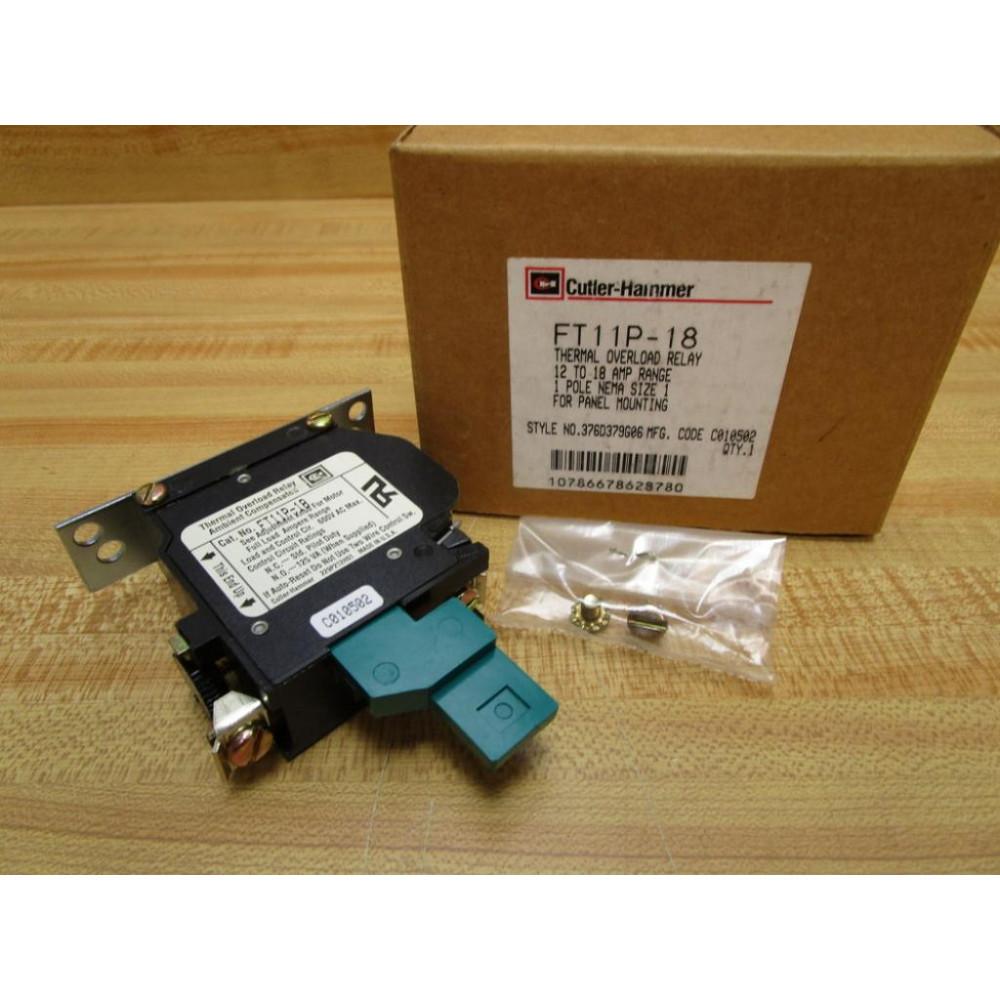Cutler Hammer FT 11P-18 Thermal Overload Relay FT11P18