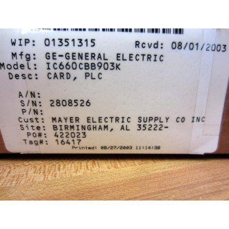 GEFanuc IC660CBB903K IO Genius Bus Control - Refurbished