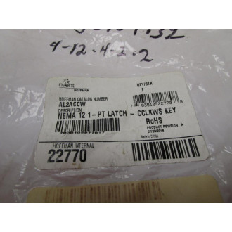 Hoffman AL2ACCW Door Latch WKeys 22770