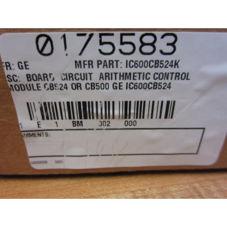 GEFanuc IC600CB524 Arithmetic Control Module IC600CB524M - Refurbished