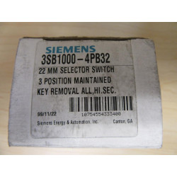 Siemens 3SB1000-4PB32 Selector Switch