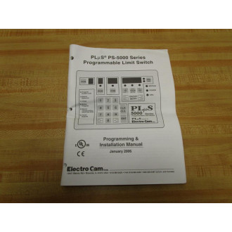 Electro Cam 252 0106 PS-5000 Manual Only 2520106 - New No Box