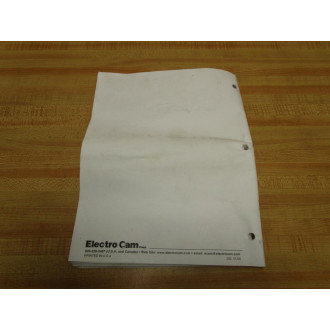 Electro Cam 252 0106 PS-5000 Manual Only 2520106 - New No Box