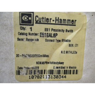 Cutler Hammer E51SAL6P Proximity Switch E51