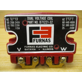 Furnas D71221-32 Dual Voltage Coil D7122132 - New No Box