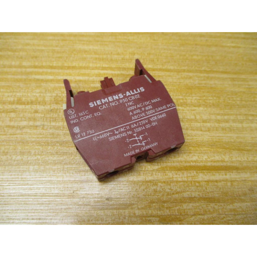 Siemens 3SB1400-0H Contact Block 3BS14000H - New No Box