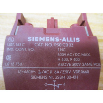 Siemens 3SB1400-0H Contact Block 3BS14000H - New No Box
