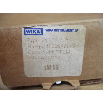 Wika 50242113 Pressure Gauge 213.53 2.5"