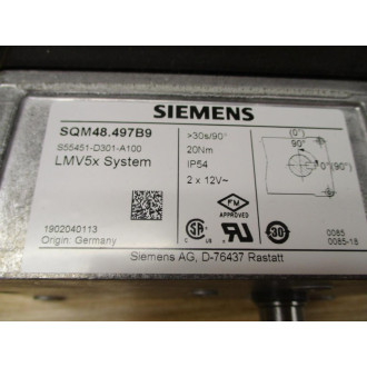 Siemens SQM48.497B9 Combustion Actuator S55451-D301-A100