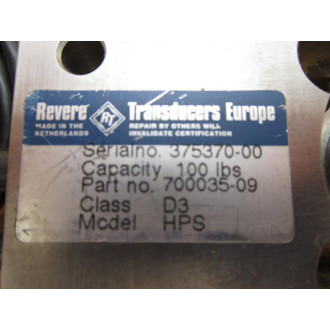 Revere Transducers 700035-09 Load Cell 70003509 - Used
