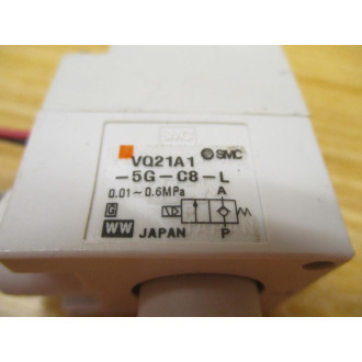 SMC VQ21A1-5G-C8-L Solenoid Valve VQ21A15GC8L - New No Box