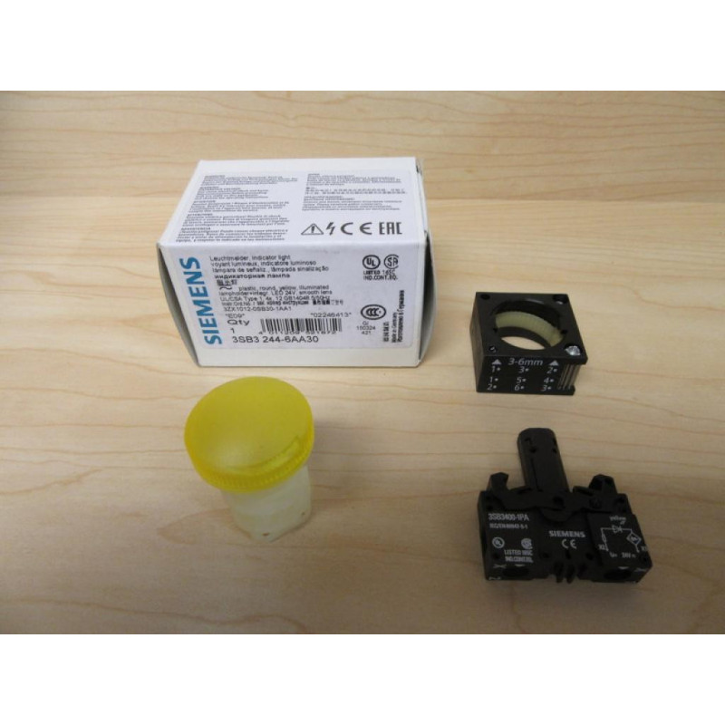 Siemens 3SB3 244-6AA30 Yellow 3SB32446AA30 wBase