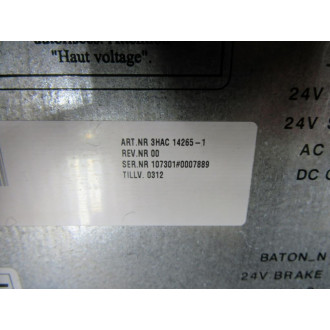 ABB Robotics 3HAC 14265-1 Power Supply SR 92B130 Rev 00 - Used