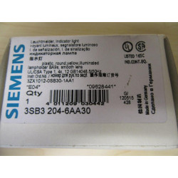 Siemens 3SB3-204-6AA30 Pilot Light Assembly