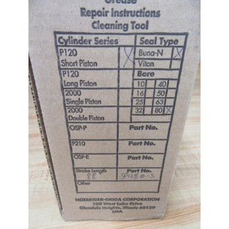Origa SP128-B-S Hoerbiger Service Pack SP128BS Stroke 88" Bore 80mm