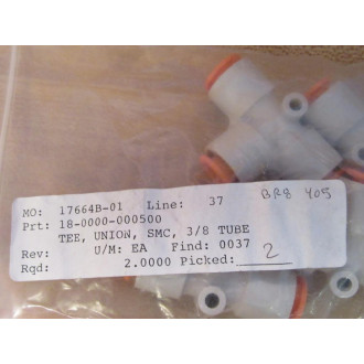 SMC 18-0000-000500 38" Union Tee 17664B-01 (Pack of 8) - New No Box