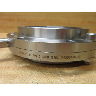 GEA GEA-7 4" PN10 AISI 316L 71000790S Butterfly Valve GEA-7-4" - New No Box