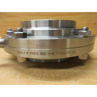 GEA GEA-7 4" PN10 AISI 316L 71002483S Butterfly Valve GEA-7-4" - New No Box