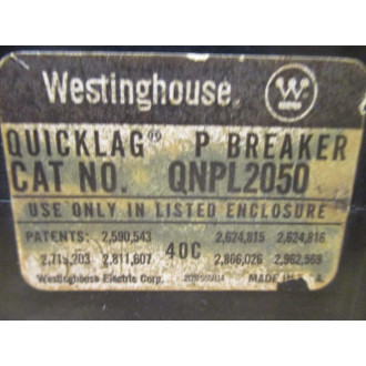 Westinghouse QNPL2050 Circuit Breaker 50A 2 Pole - New No Box
