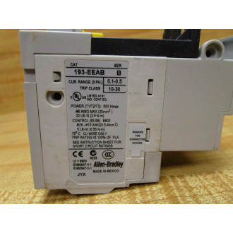 Allen Bradley 193-EEAB Overload Relay 193EEAB Missing Blue Button - Used