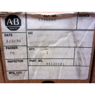 Allen Bradley 1771-CAS Power Supply Cable 1771CAS