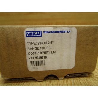 Wika 9310770 Pressure Gauge 213.40 2.5"