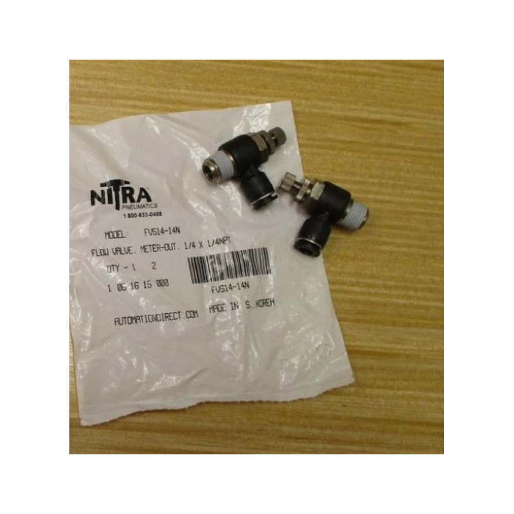 Nitra Pneumatics FVS14-14N Elbow Flow Control Valve FVS1414N (Pack of 2)