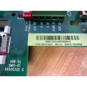 ABB SMIO-01 Circuit Board SMIO-01C  68500320 Rev.W - Used