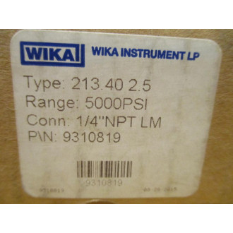 Wika 9310819 Pressure Gauge 213.40 2.5