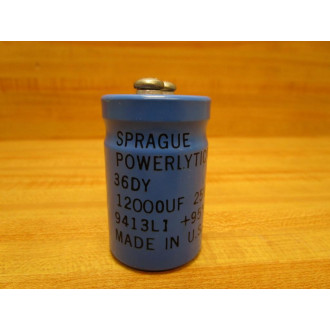 Sprague 36DY Capacitor 25 VDC 12000 UF - Used
