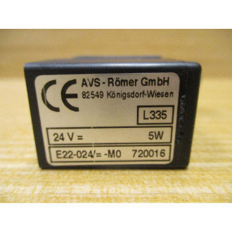 Avs-Romer E22-024MO Solenoid Valve E22-024M0 Coil & Connector - Used