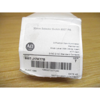 Allen Bradley 800T-J17KT7B Selector Switch 800TJ17KT7B Ser. T