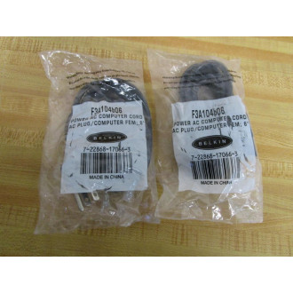 Belkin F3A104b06 Power AC Computer Cord (Pack of 2)