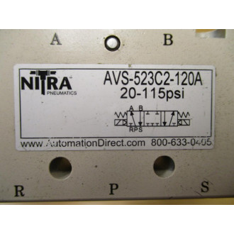 Automation Direct AVS-523C2-120A Nitra Solenoid Valve W (2) 110V Coils - New No Box