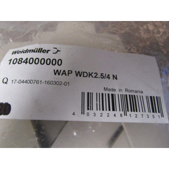 Weidmuller 1084000000 End Plate WAP WDK 2.54 N (Pack of 19)
