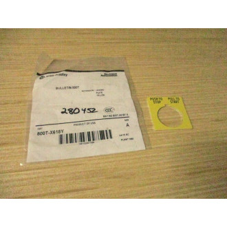 Allen Bradley 800T-X618Y Legend Plate 800TX618Y Ser. A