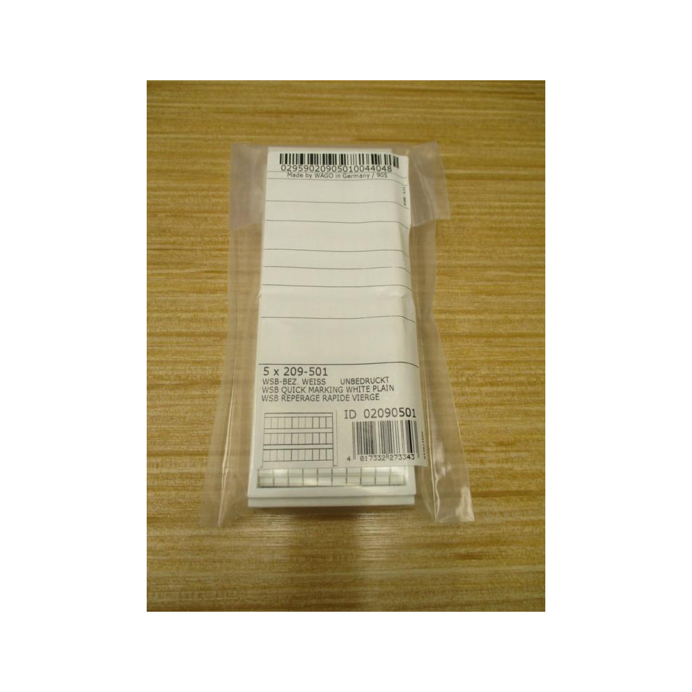 Wago 209-501 Terminal Block Marker Card 02090501 (Pack of 5)