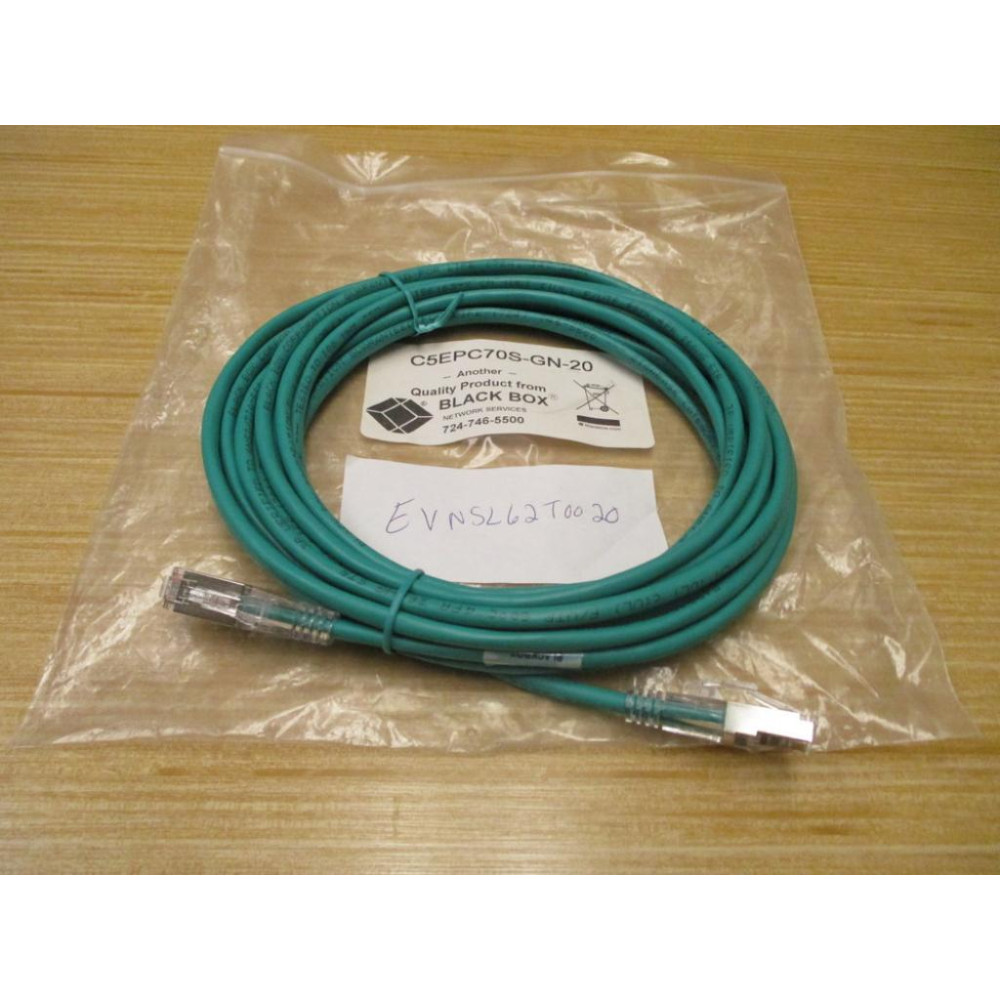 Black Box C5EPC70S-GN-20 Category 5 Patch Cable EVNSL62T0020 (Pack of 2) Black Box C5EPC70S-GN-20 Category 5 Patch Cable EVNSL62T0020 (Pack of 2)