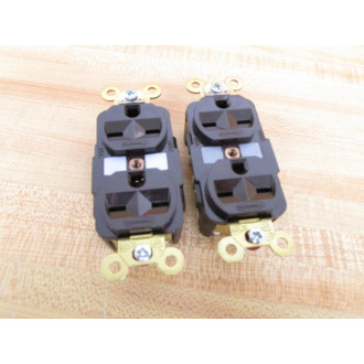 Hubbell HBL 5662 Duplex Grounding Outlet 15A 250V (Pack of 2) - New No Box