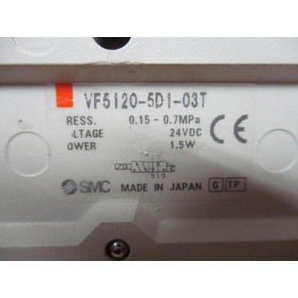 SMC VF5120-5D1-03T Solenoid Valve VF51205D103T WMufflers - New No Box