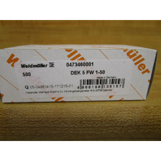 Weidmuller DEK 5 FW 1-50 Connector Marker DEK5FW150 (Pack of 500)