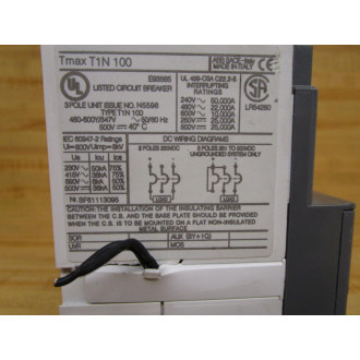 ABB SACE T1N 100 25A Circuit Breaker SACE-TMAX-T1-N-100 WO Con. - New No Box