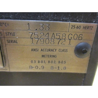 Westinghouse 7524A58G06 Current Transformer WO Cover - Used